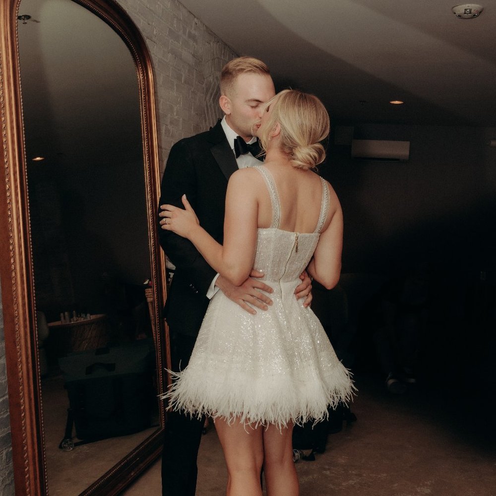 Bronx and Banco Mademoiselle Bridal Mini Dress SIZE MEDIUM